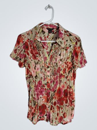 Sunny Taylor Floral Short Sleeve Blouse