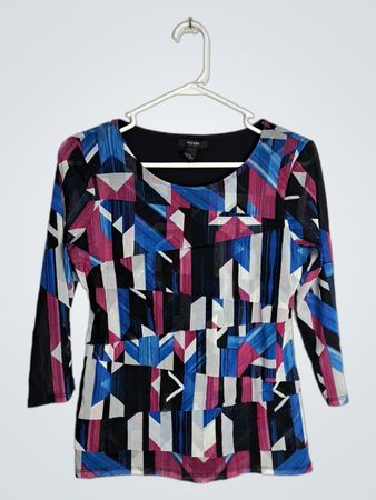 Alfani Petite Geometric Pattern Top