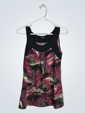 Blouse with Pink and Green Pattern