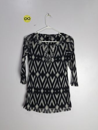 INC INTERNATIONAL CONCEPTS Black and White Patterned Dress