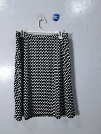 Max Studio Black and White Polka Dot Skirt