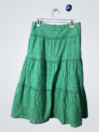 Green Eyelet Skirt