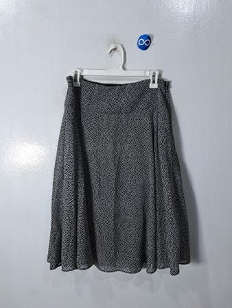 MSK Black Polka Dot Flared Skirt