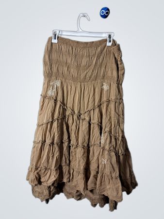 Brown Ruffled Skirt