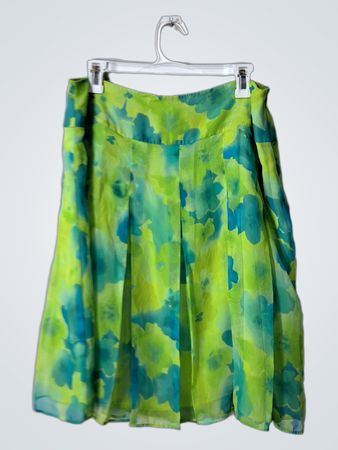 Green and Blue Floral Skirt