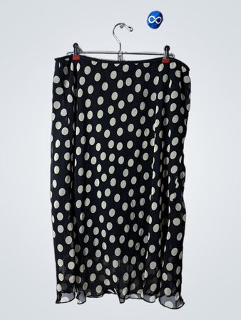Jonathan Martin Black Polka Dot Midi Skirt