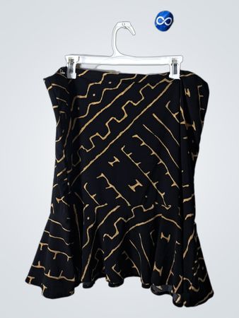 Chaps Black Gold Geometric Mini Skirt