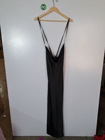 Unbranded Black Satin Slip Dress