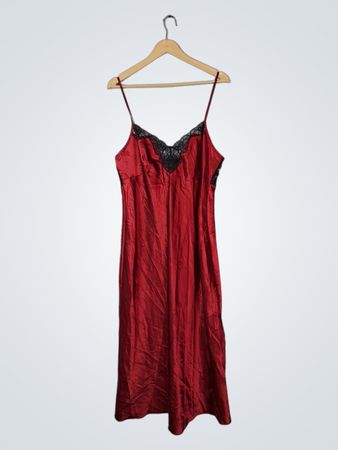 Red Lace Trim Nightgown