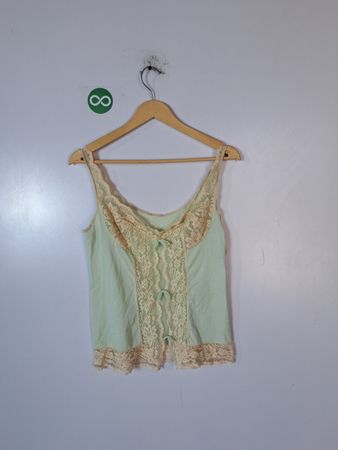 Green Lace Trim Camisole