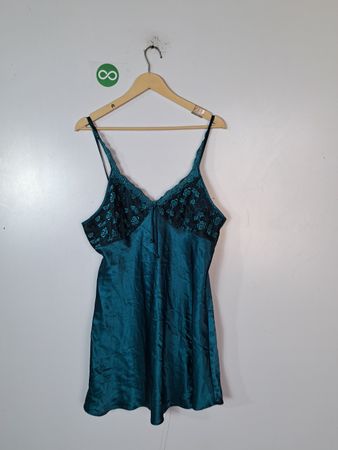Teal Satin Chemise