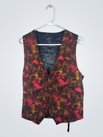 Vest with Red and Black Pattern