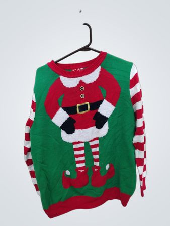 Unbranded Green Elf Ugly Christmas Sweater