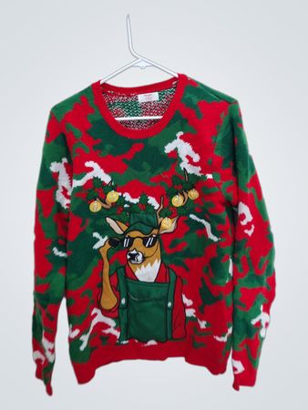 Holiday Time Christmas Camouflage Sweater