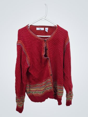 Ms. Lee Red Knitted Cardigan