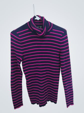 Ralph Lauren Pink and Navy Striped Sweater