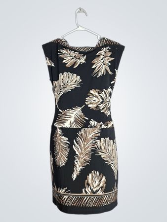 ENFOCUS STUDIO Size 6 Black and Gold Floral Dress