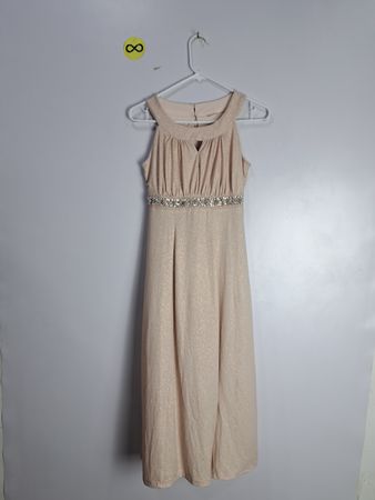 Tan Jumpsuit with Rhinestone Embellishment