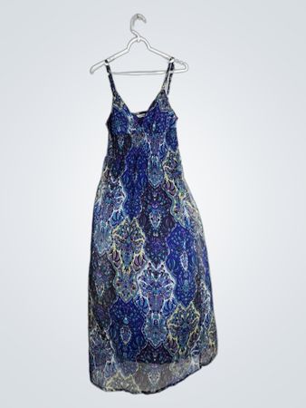 Derek Heart Blue Paisley Dress