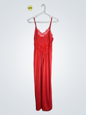 Red Lace Trim Nightgown