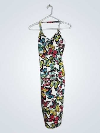 No Boundaries Butterfly Print Spaghetti Strap Mini Dress