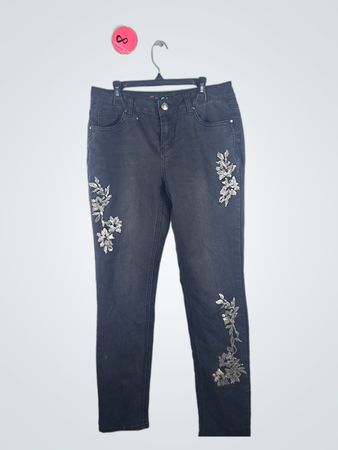 Black Embroidered Jeans