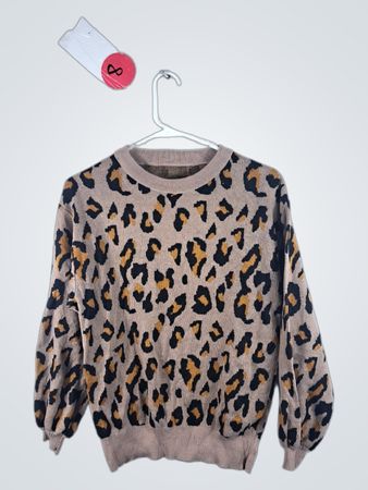 Brown Leopard Print Sweater