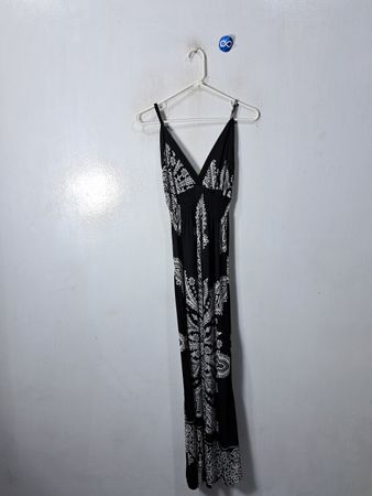 Black and White Floral Jumpsuit