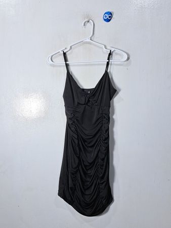 Windsor Black Ruched Mini Dress