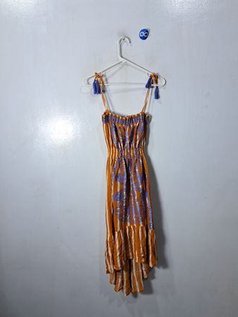 Orange and Blue Floral Dress