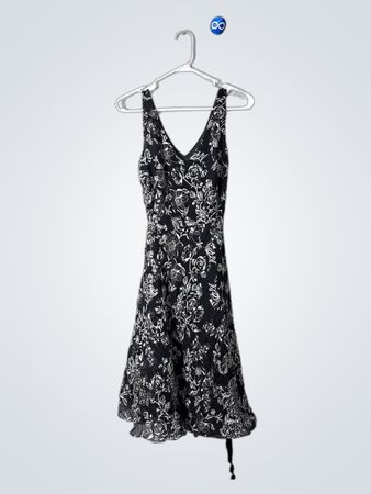 Ann Taylor Loft Black Floral Print Mini Dress