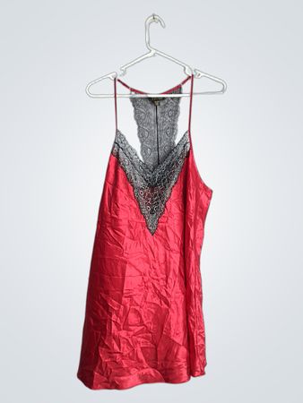 Red Lace-Trimmed Dress