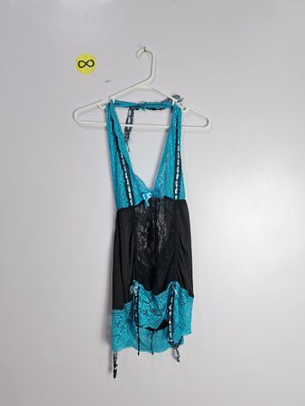 Blue and Black Lace Dress