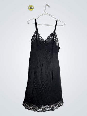 Victoria's Secret Black Lace Trim Chemise