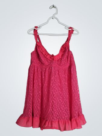 Cacique Pink Lace Babydoll Nightgown