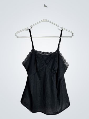 Black Camisole with Lace Trim