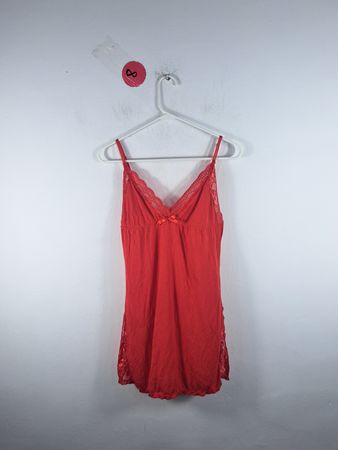 Red Lace Trim Chemise
