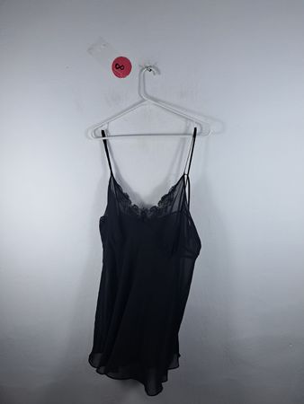 Black Lace Trim Slip Dress