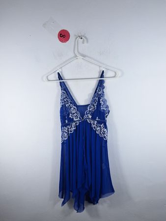 Blue Lace Trim Chemise