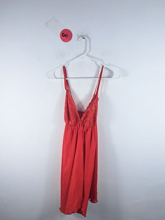 Red Lace Trim Dress