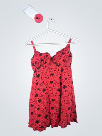 Red Heart Pattern Dress