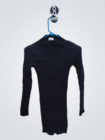 Black Long-Sleeve Knit Top