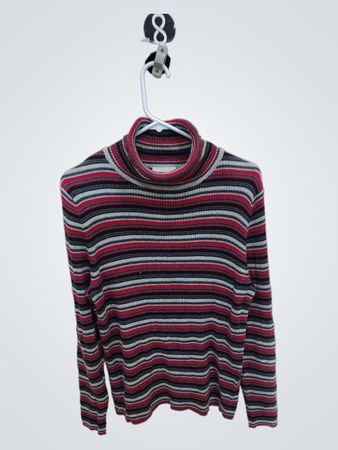 Kim Rogers Striped Turtleneck Sweater