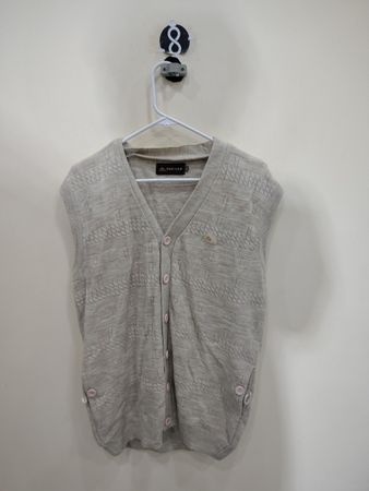 Pure Gold Beige Knitted Cardigan Vest