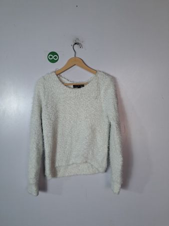 Almost Famous Off-Shoulder Fluffy Sweater