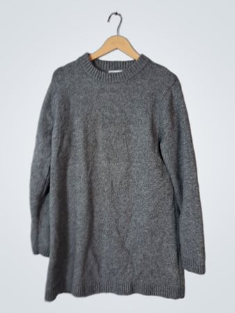 Zara Gray Knit Crewneck Sweater