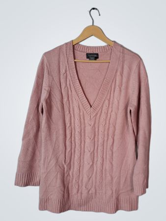 Van Heusen Pink V-Neck Cable Knit Sweater