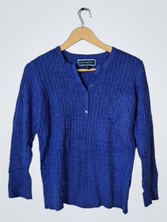 Karen Scott Blue Knit Sweater