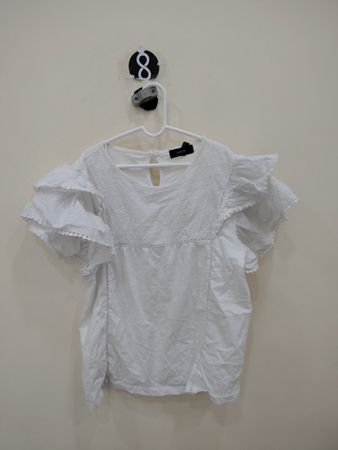 Aqua White Blouse