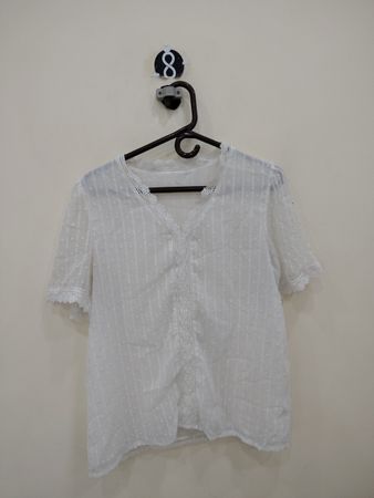 White Blouse with Lace Details